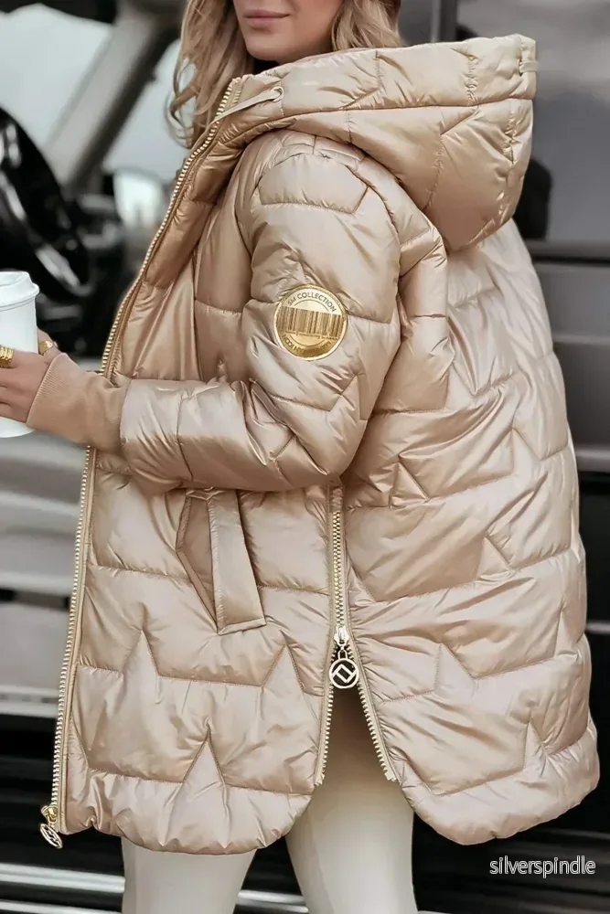 Sophie | Vadderad Lång Vinterjacka Dam Med Huva - Bild 2