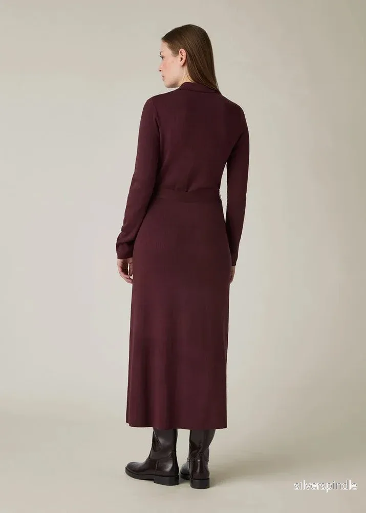 Lexington Polo Neck Dress Dark Burgundy - Bild 3