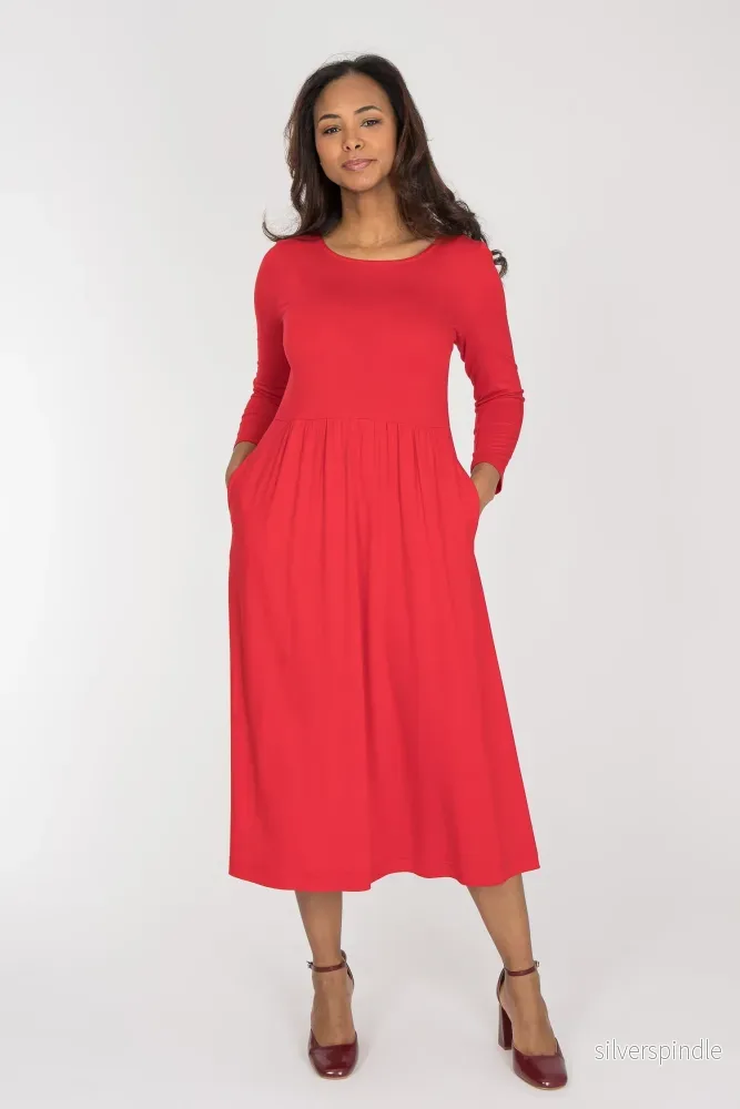 Ideal midi jersey dress – True Red