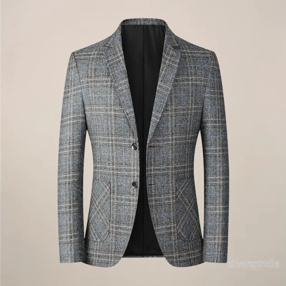 Skräddarsydd Slim Fit Blazer för Män med Guldbroderi | Elegant Kavaj för Formella Tillfällen Skräddarsydd Slim Fit Blazer för Män med Guldbroderi | Elegant Kavaj för Formella Tillfällen