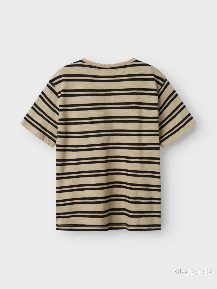 Randig T-shirt Svart / Beige - Bild 2