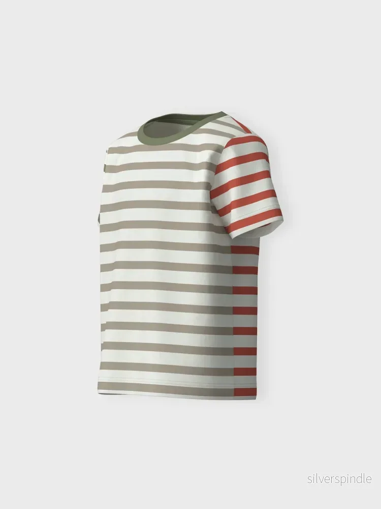 Kortärmad T-shirt med ränder - Bild 3
