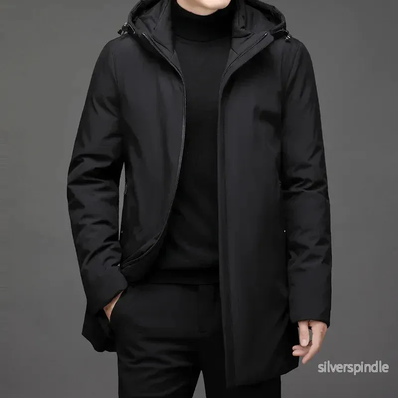 Moderna Herrrockar | Vattenavvisande och Vindtät Kappa med Varmt Foder | Tidlös Design för Komfort och Stil - Bild 3