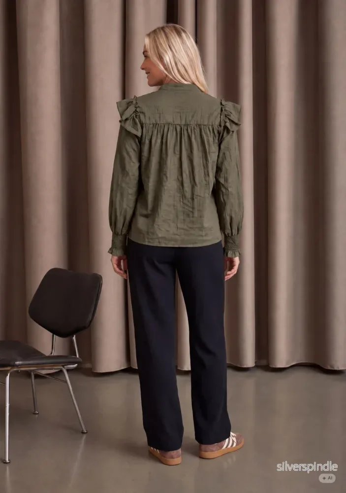 Olise Flounce Shirt - Khaki - Bild 2