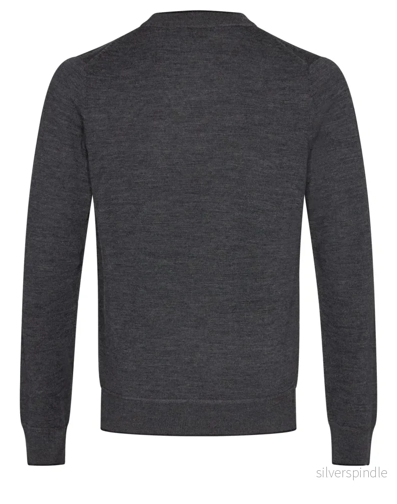 BS Federer Regular Fit Stickad Tröja - Grey - Bild 2