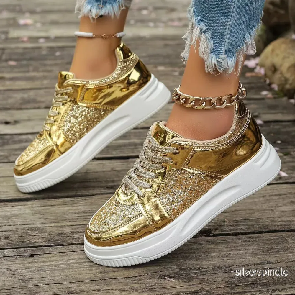 Emily | Glittrande Damsneakers med Tjock Sula - Bild 2