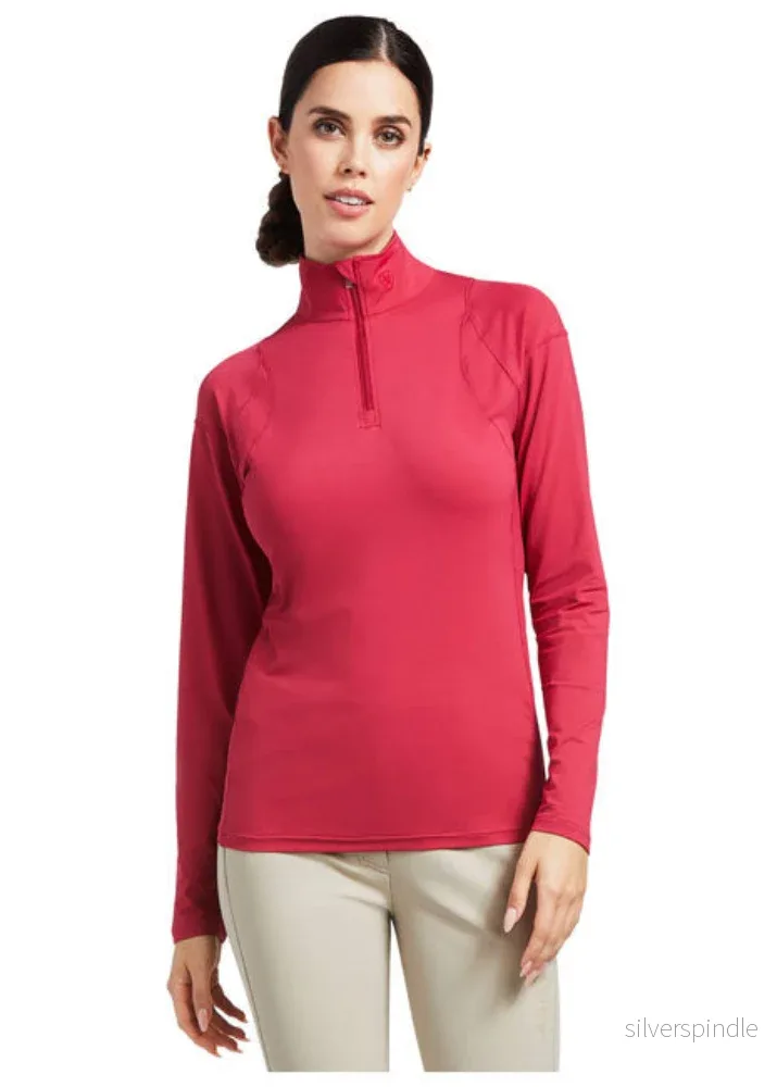 Ariat Auburn 1/4 Zip Long Sleeve Baselayer Red Bud Ariat Auburn 1/4 Zip Long Sleeve Baselayer Red Bud
