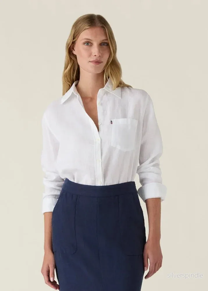 Lexington Classic Linen Shirt White