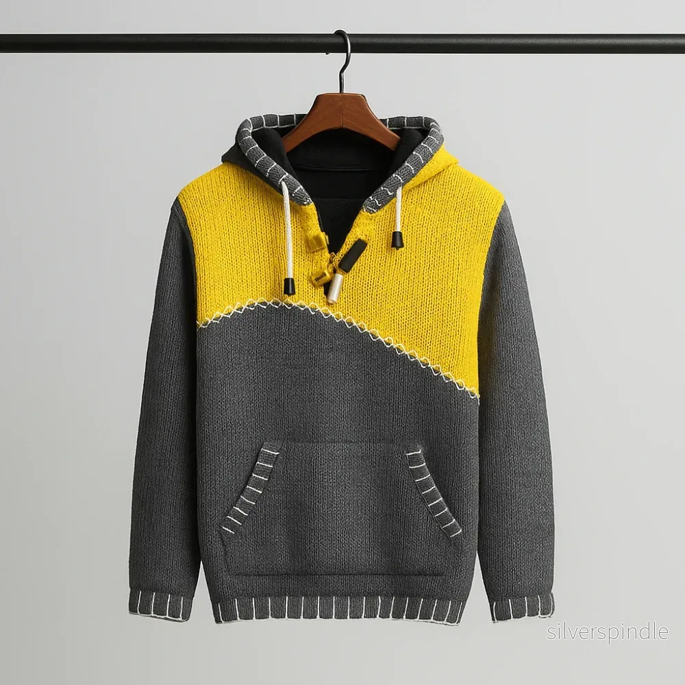 Ethan | Strukturerad Höst Hoodie Med Kontrastsömmar - Bild 3