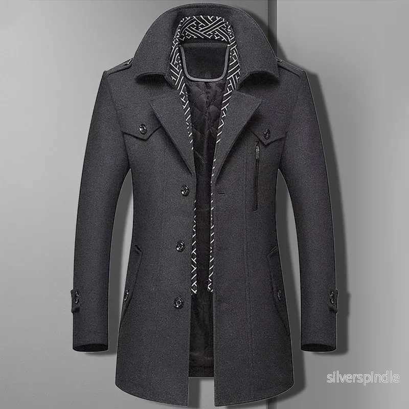 Elegant Kappa för Män | Vadderad med Sjalkrage för Värme och Stil - Bild 3