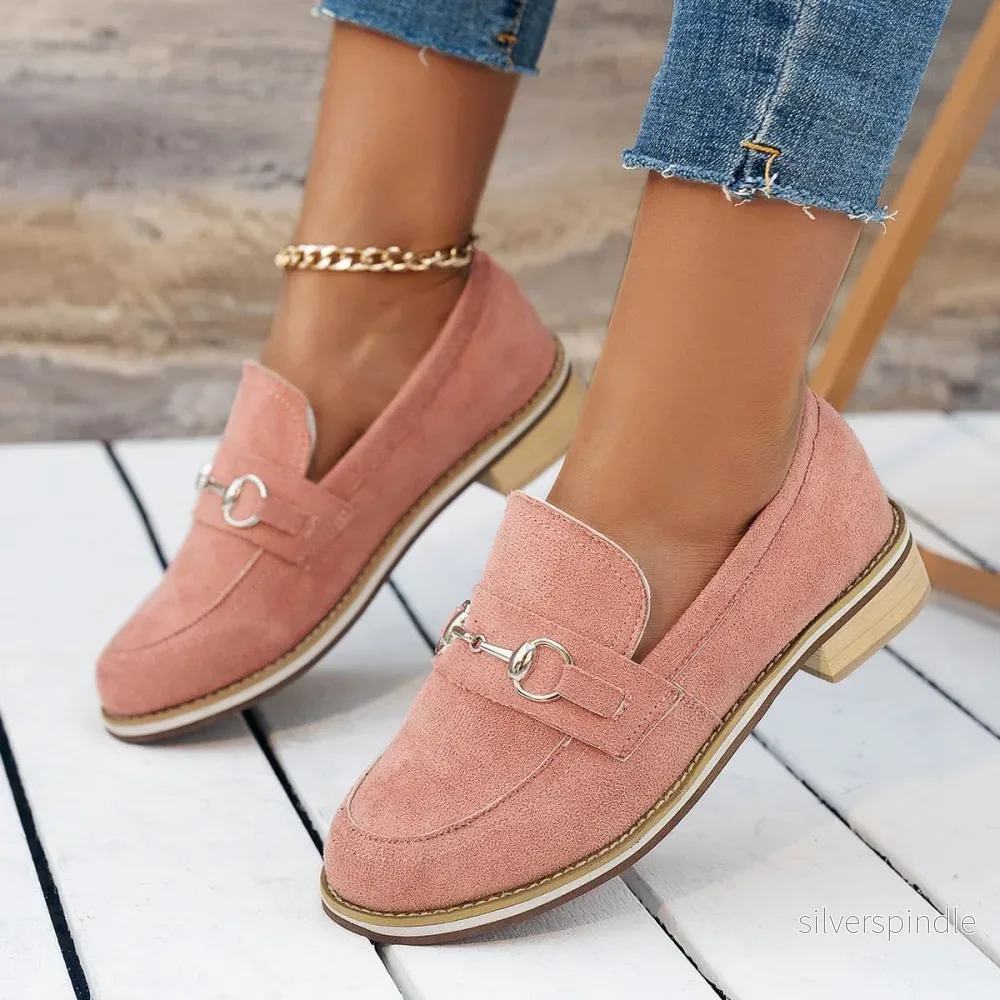 Sophie | Elegant Rund Tå Loafers Dam med Hålfotsstöd och Plattform