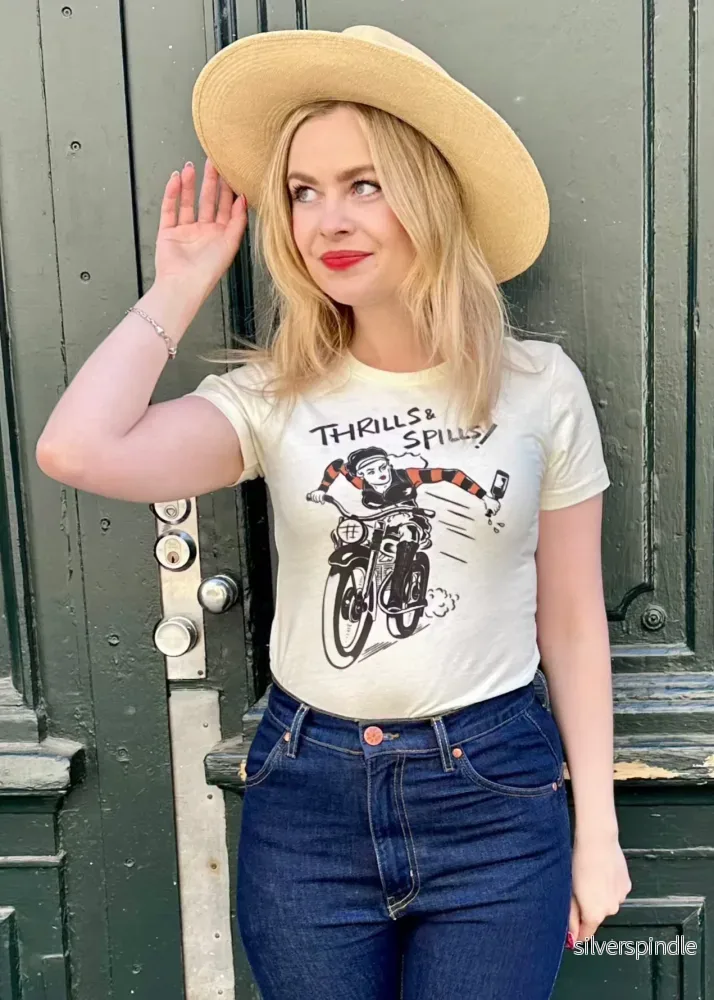 T-shirt i 1950-talsstil – Thrills & Spills