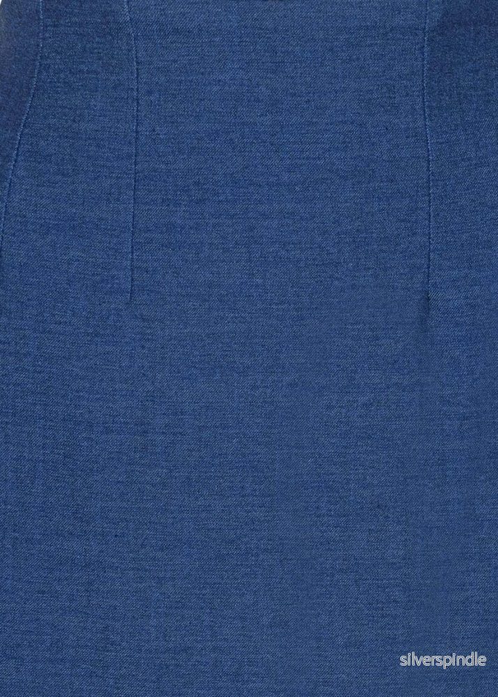 1950'er stils pencil nederdel - blå denim-look - Bild 2