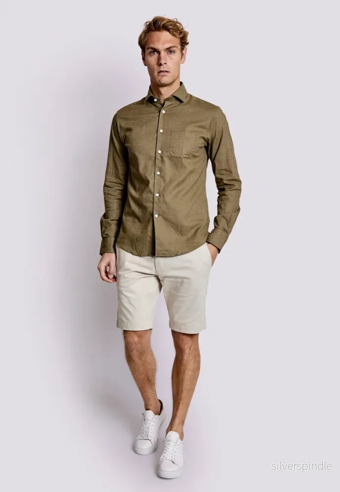 BS Ferrol Casual Slim Fit Skjorta - Army - Bild 3