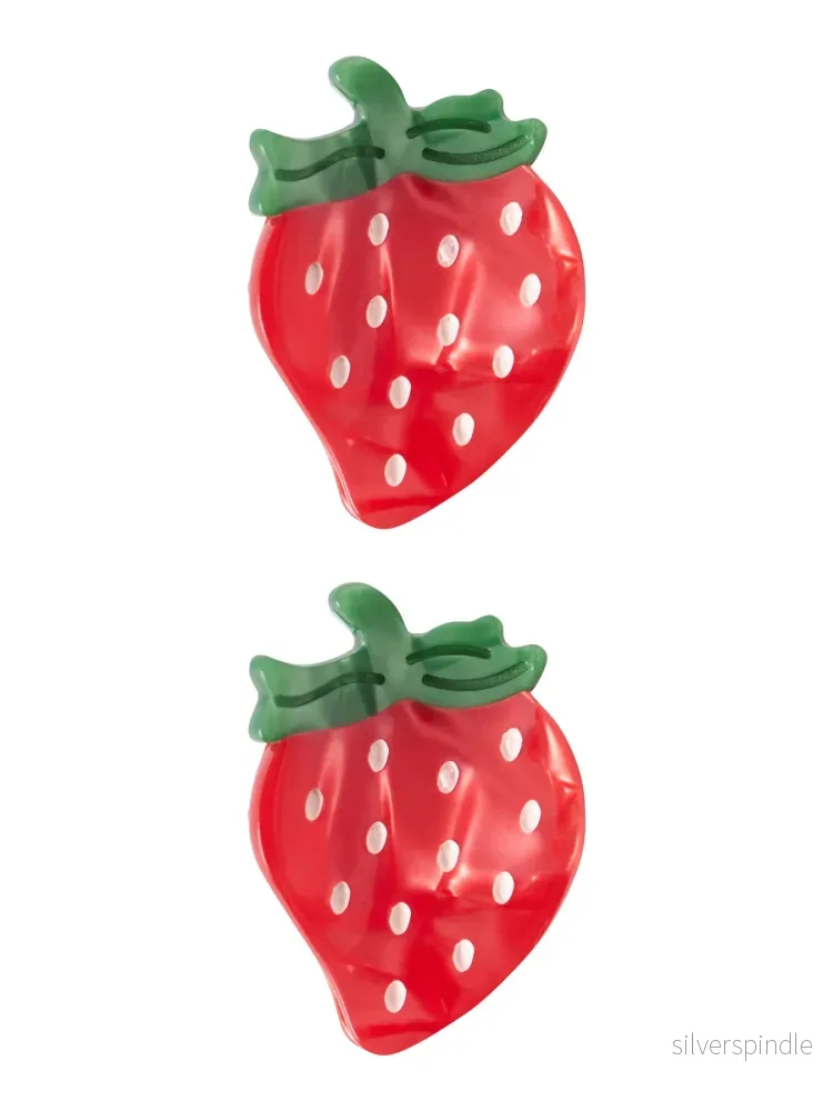 Hårklämmor Jordgubbe 2-pack