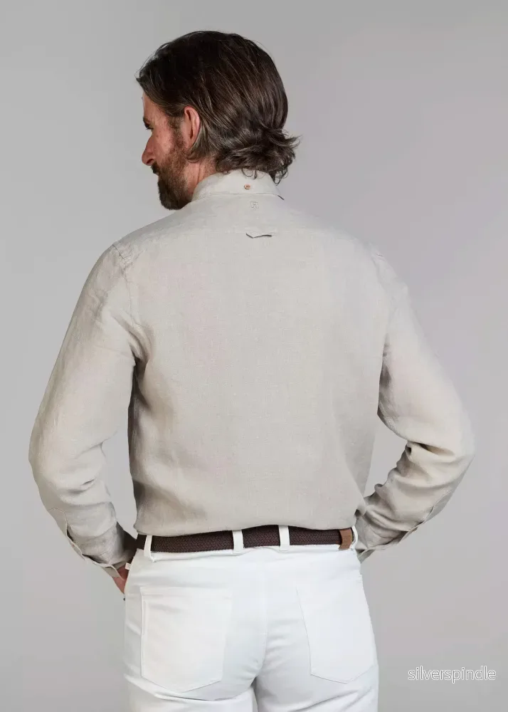 Hansen & Jacob Classic Linen Shirt Sand - Bild 3