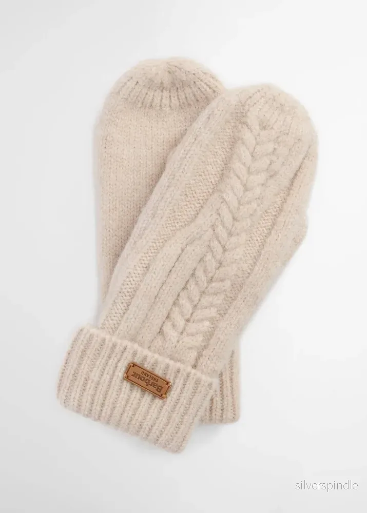 Barbour Elsdon Knitted mittens Eggshell