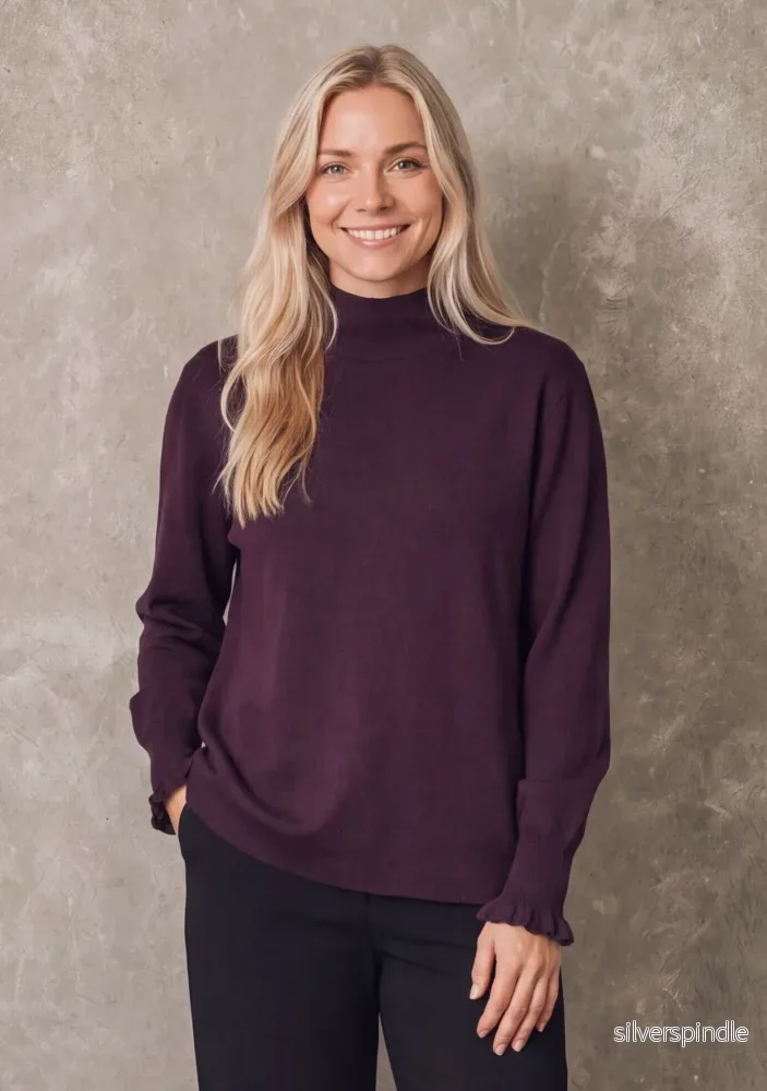 Frigga New Pullover – Aubergine Frigga New Pullover – Aubergine