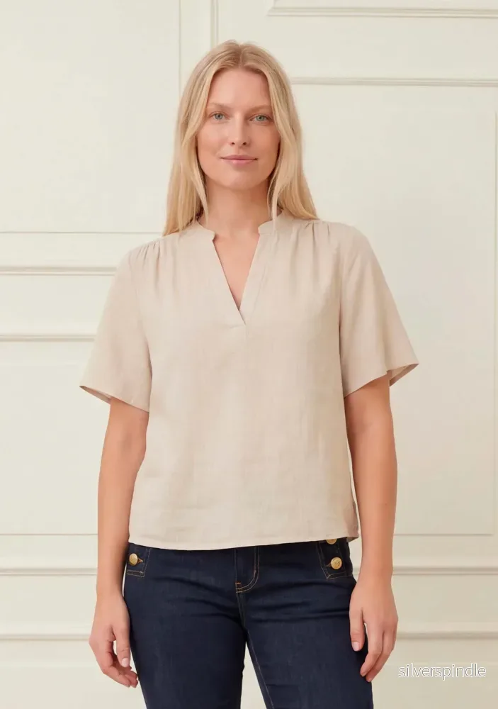 Pearl s/s Blouse – Sand Pearl s/s Blouse – Sand