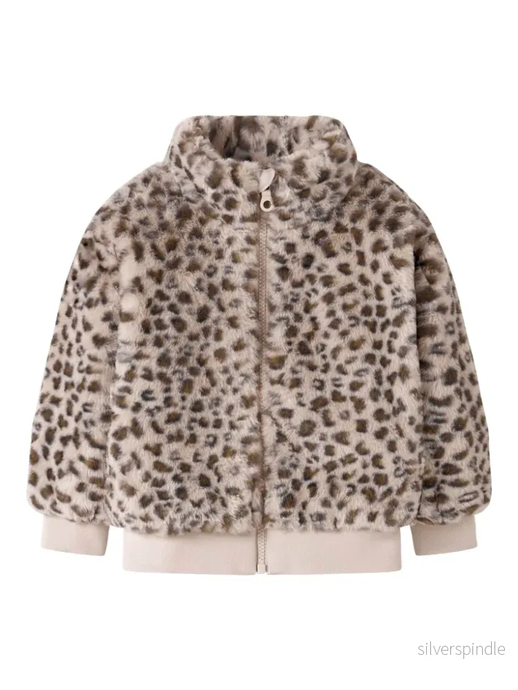 Leopard Fusk Päls Jacka Leopard Fusk Päls Jacka