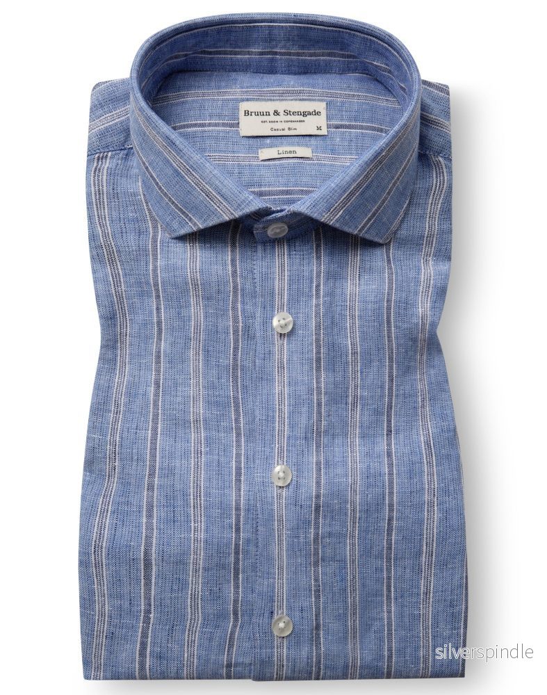 BS Lismore Casual Slim Fit Skjorta – Blue/Grey