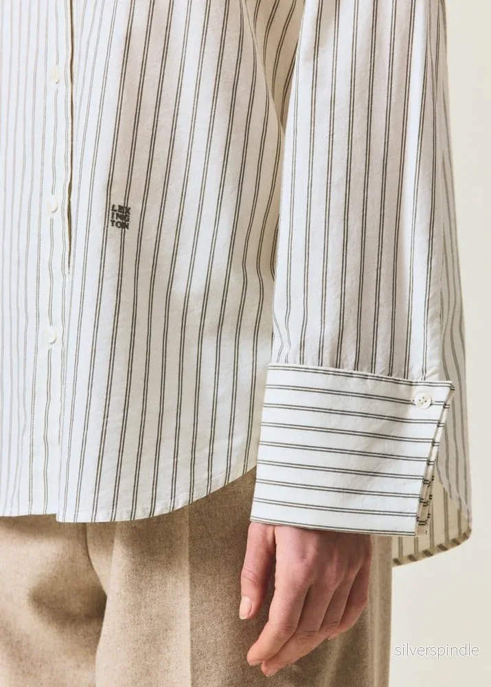 Lexington Folded Cuffs OS Striped Shirt GR/WHStrip - Bild 3