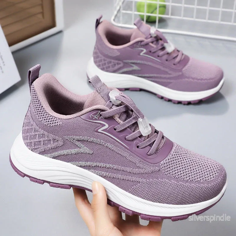 Sophie | Ventilerande Sneakers Dam med Flyknit och Snörning - Bild 2