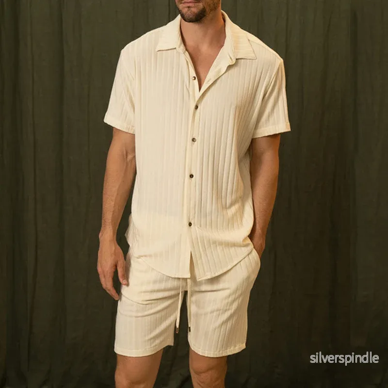 Ethan | Elegant Lätt Vårset med Kortärmad Skjorta och Shorts Ethan | Elegant Lätt Vårset med Kortärmad Skjorta och Shorts