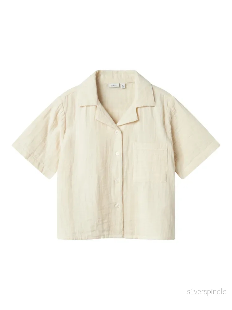 Kortärmad Muslin Blus Kortärmad Muslin Blus