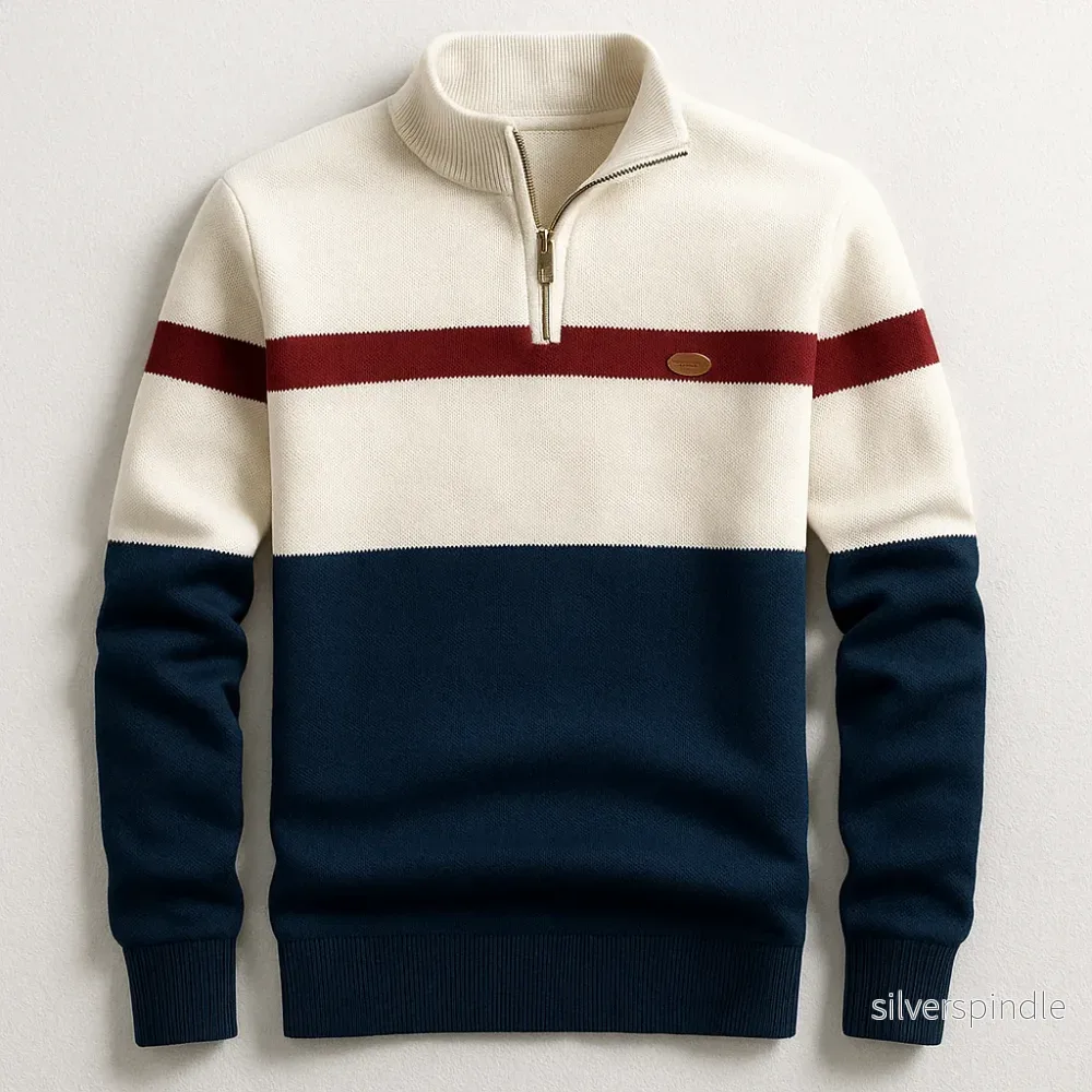 Ethan | Elegant Skräddarsydd Pullover Med Kvartsdragkedja Ethan | Elegant Skräddarsydd Pullover Med Kvartsdragkedja