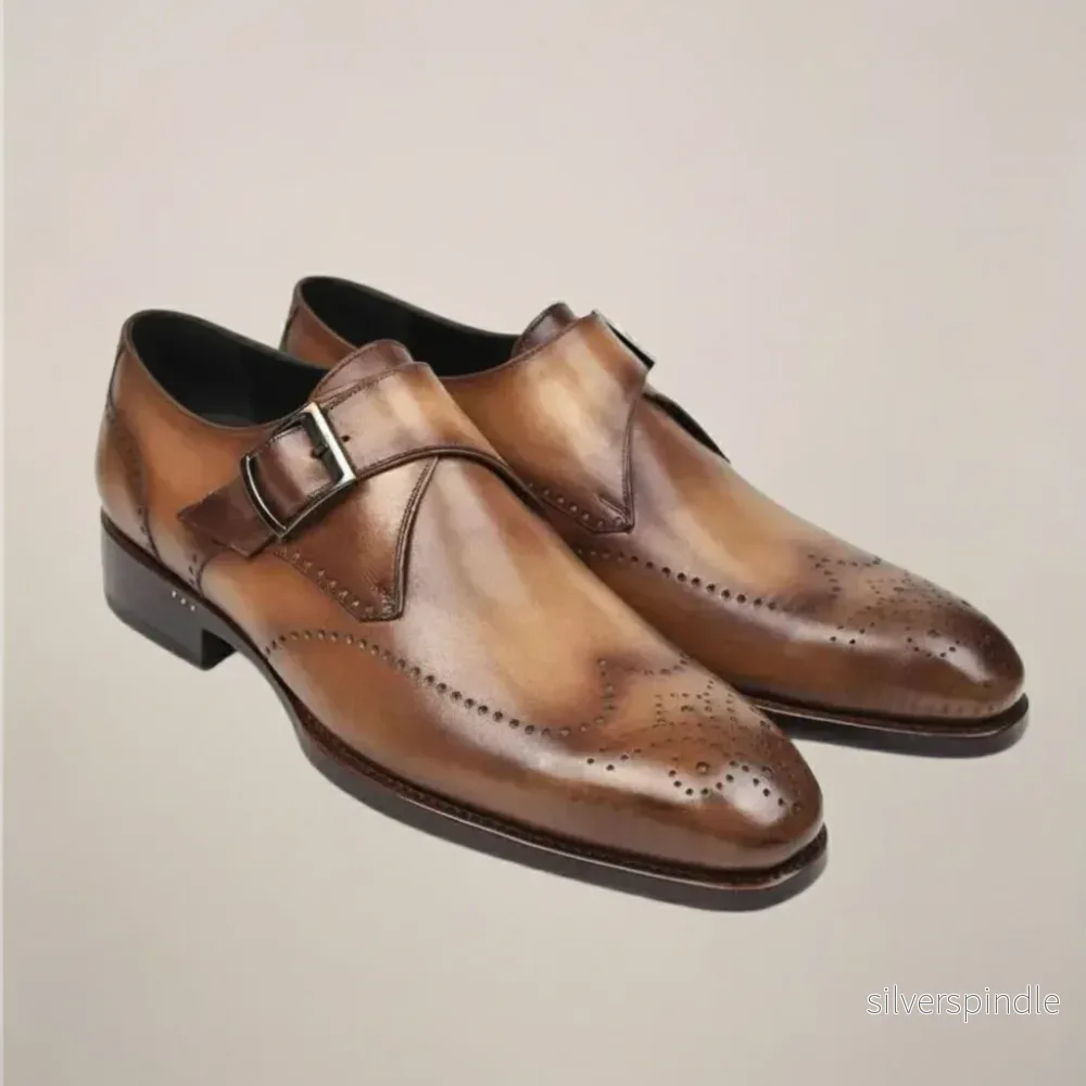 Elegant Monk Strap Dress Shoes för Män med Polerat Spänne | Klassisk Design för Formell Stil