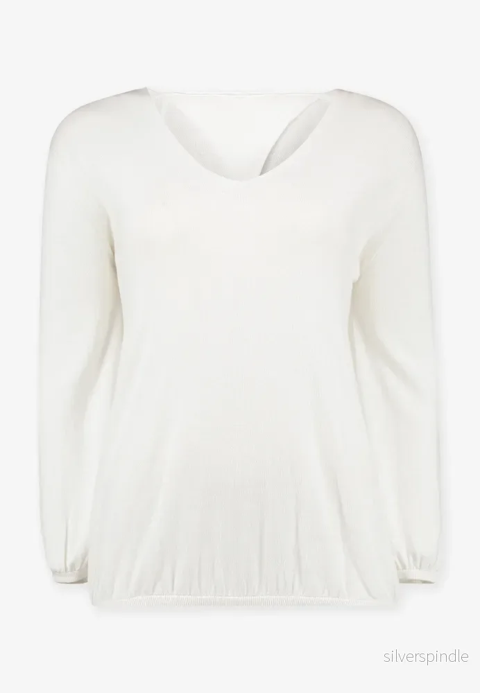 SWEATER WITH BACK DETAIL 00200 - Vit