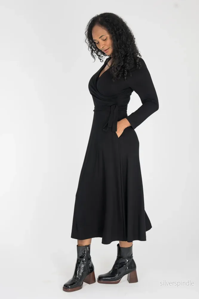 Ready to go midi jersey dress – Black