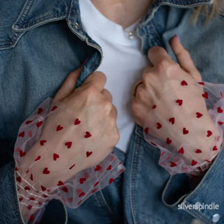 Red heart wrist cuff