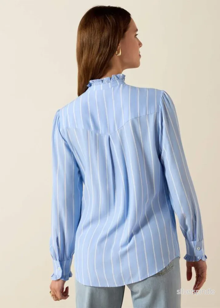 Ariat Cricklade LS Blus Pacific Blue Stripe - Bild 3