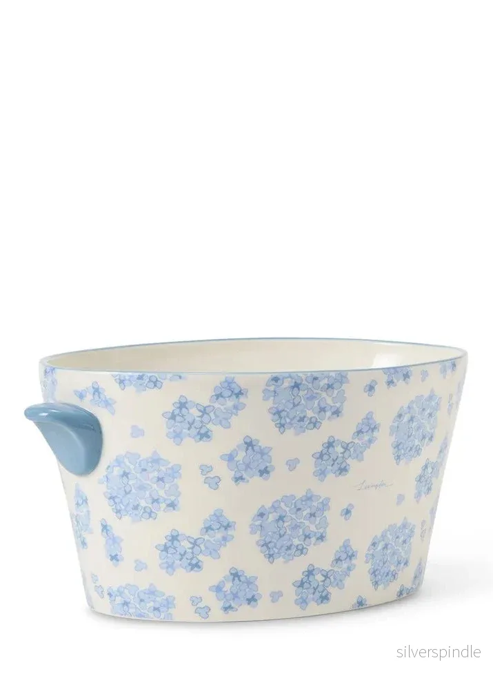 Lexington Stoneware Pot w Handles Bl/Wh - Bild 2