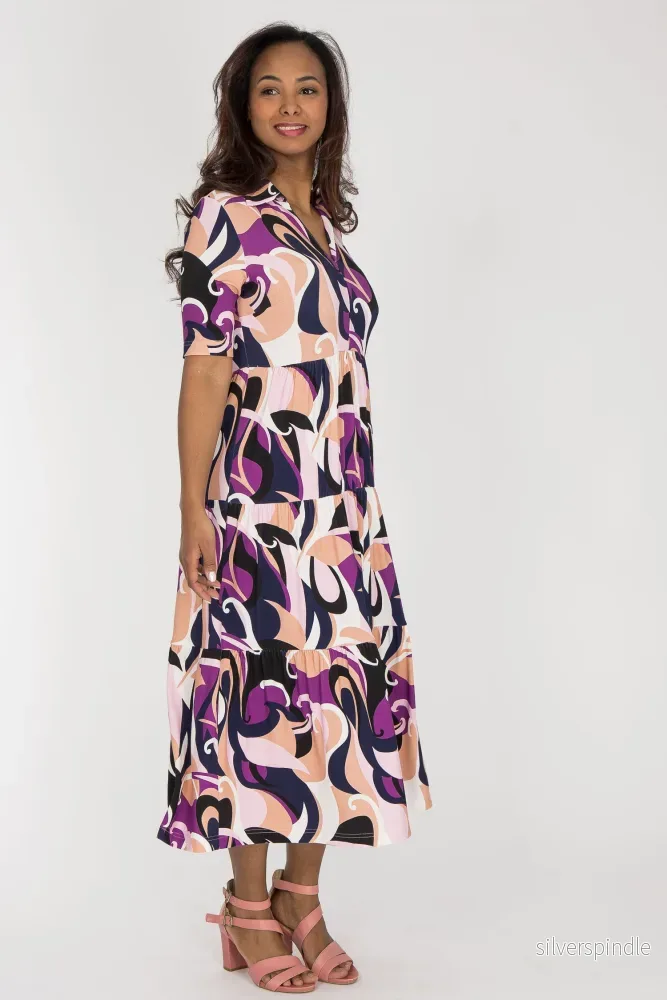 Forever mine collar midi jersey dress - Lilac - Bild 2