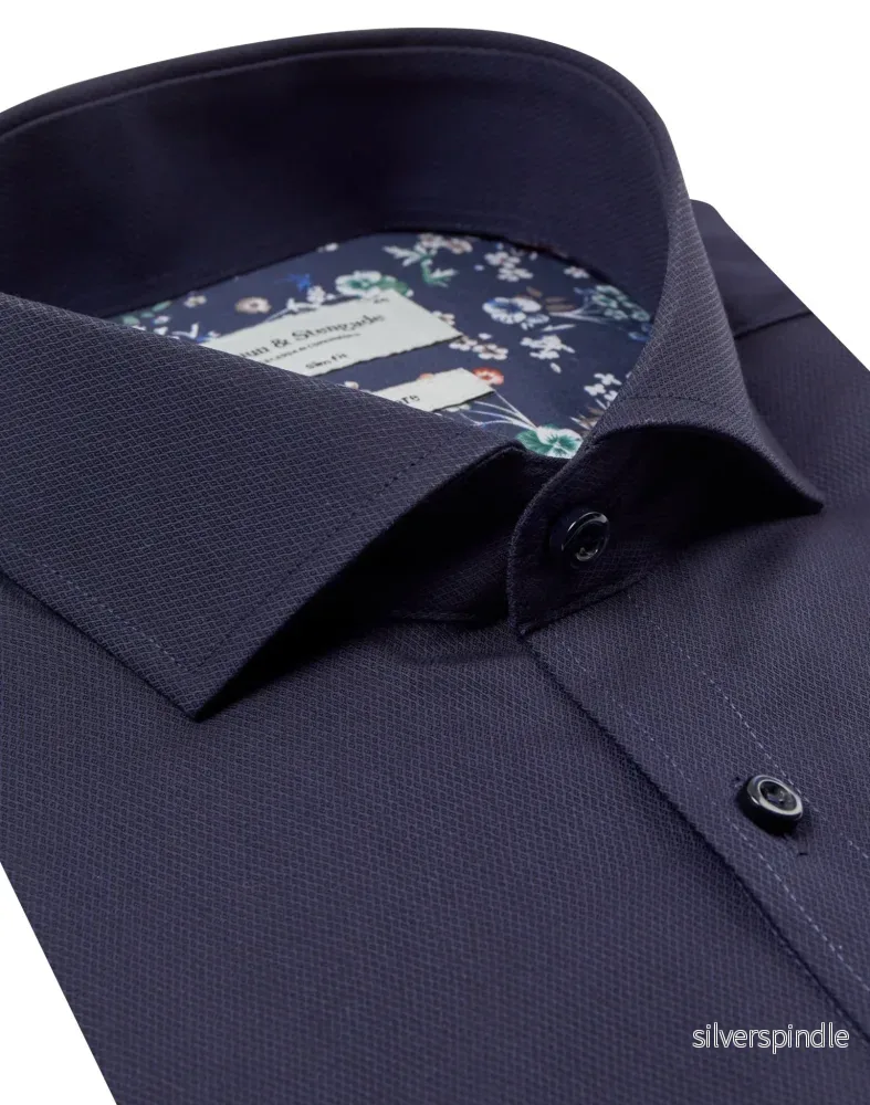 BS Toni Slim Fit Skjorta - Navy - Bild 2