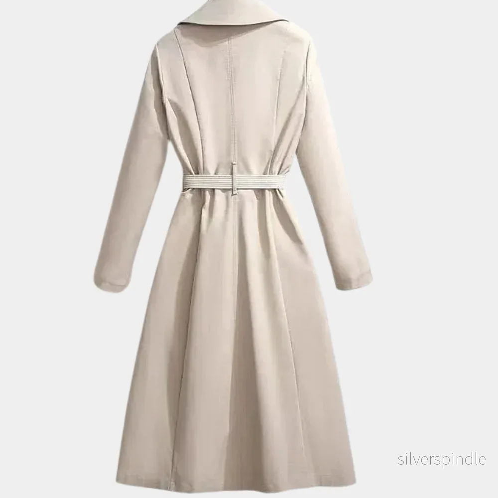 Elegant Trenchcoat Dam | Lätt Design med Bälte & Dekorativa Fickor för Mångsidig Stil - Bild 2