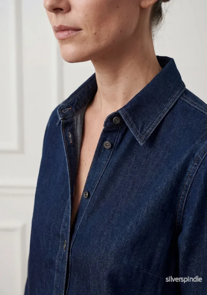 Diva Cropped Shirt - Dark denim - Bild 3