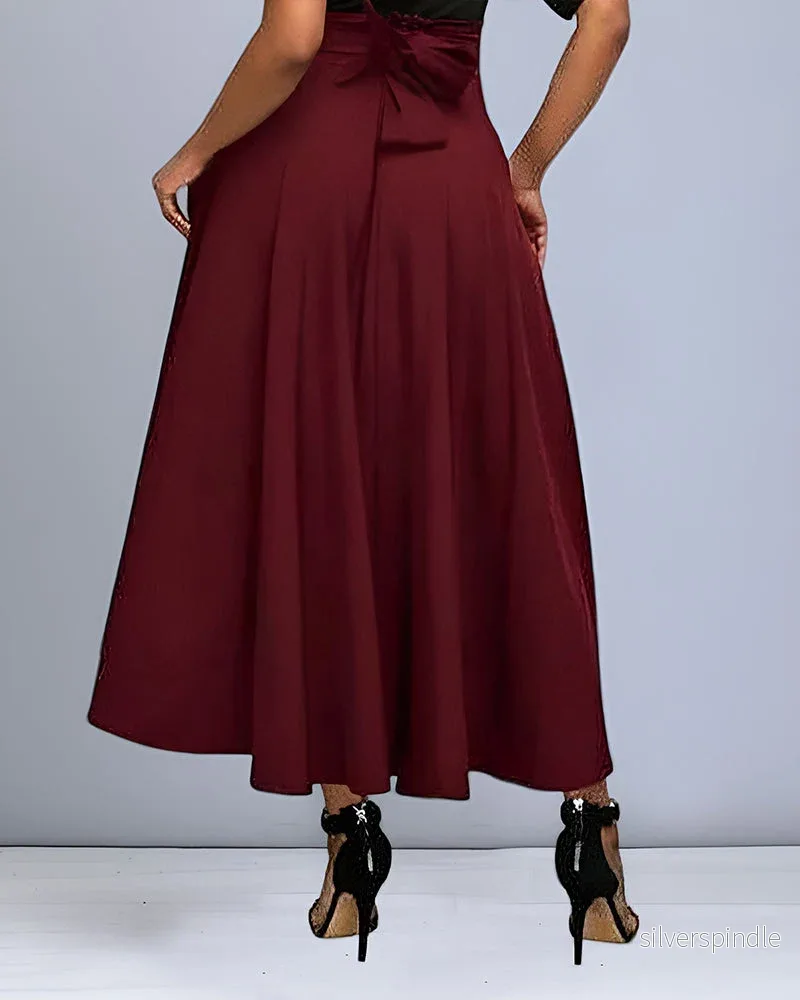 Mia | Elegant Strukturerad Hög Midja Midikjol för Hösten - Bild 3