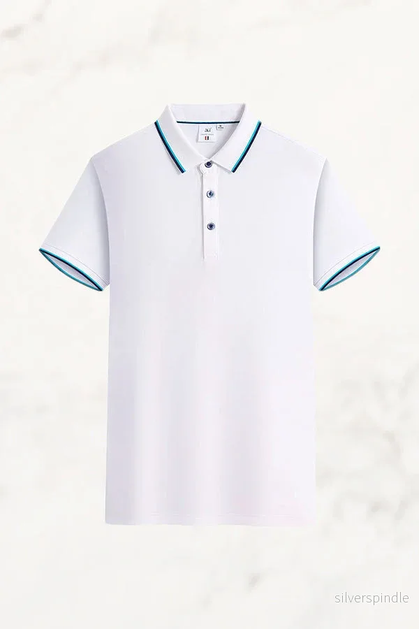 Ethan | Elegant Kortärmad Poloshirt med Jacquardkrage - Bild 2