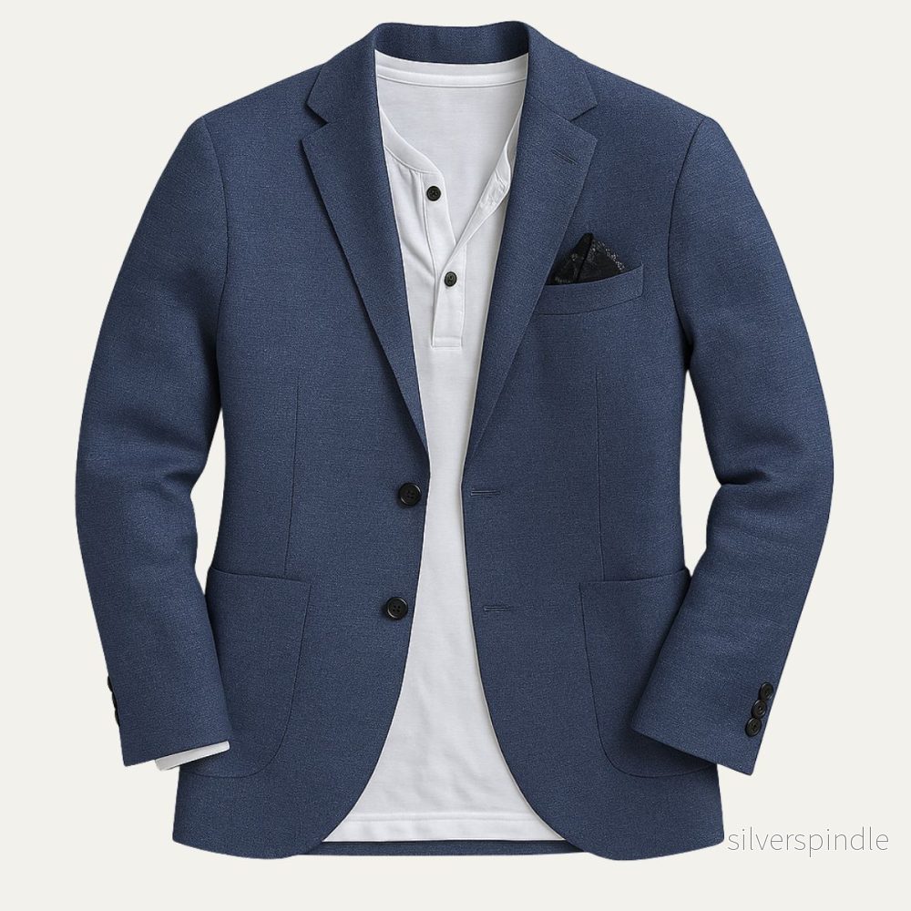 Elegant Linneblazer | Enkelknäppning med Skarpa Slag | Modern Stil för Varma Dagar - Bild 2