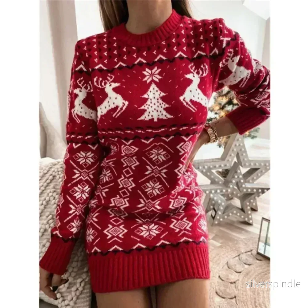 Mysig Jultröja med Norskt Renmönster | Varm Tunika för Elegant Vinterstil - Bild 3
