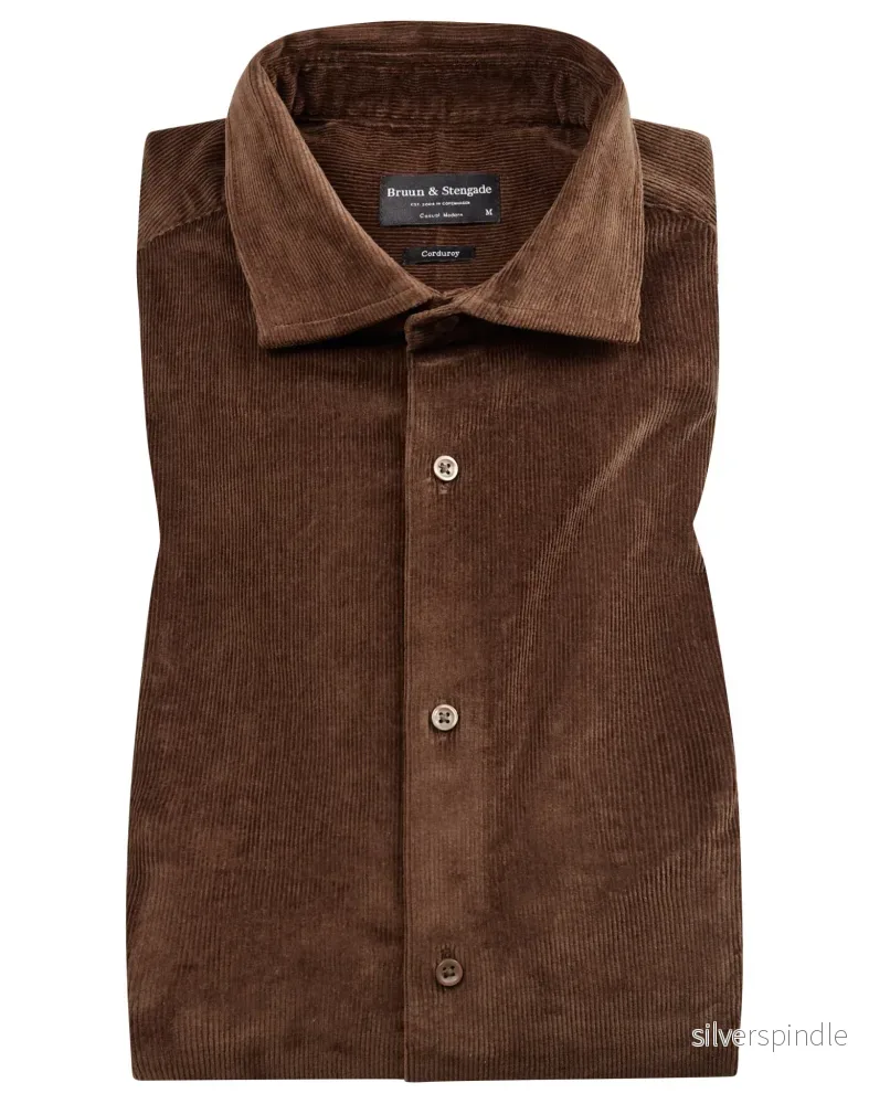 BS Horten casual modern fit Skjorta - Brown