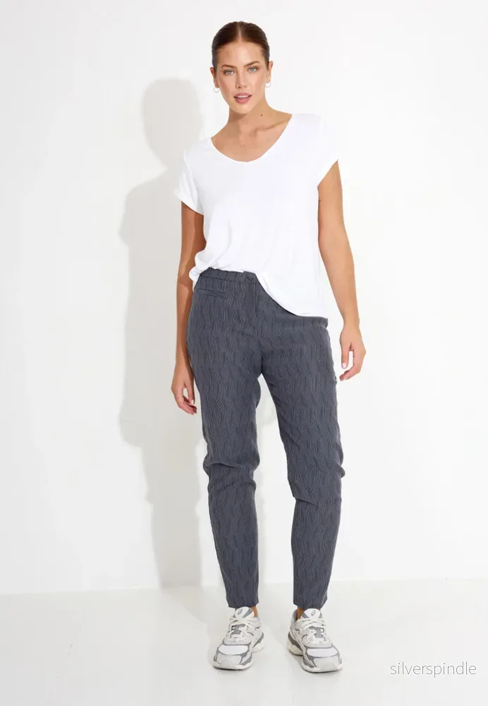 PANTALONE NY JAQUARD STRETCH 03543 - Grå - Bild 2