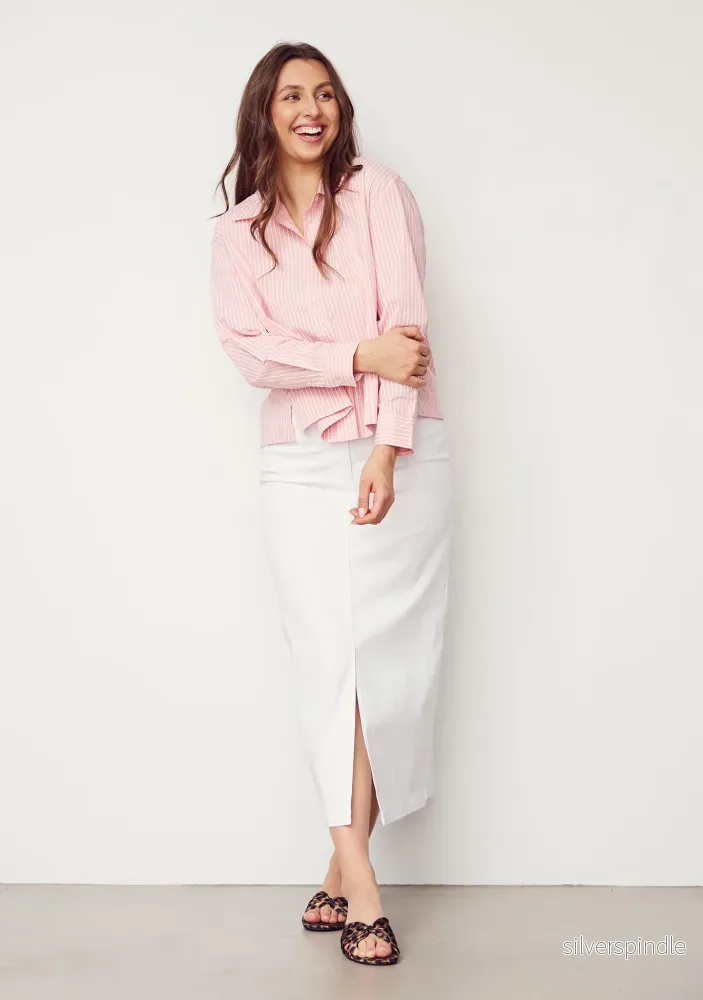 Bellis Shirt Jacket - Rose stripes