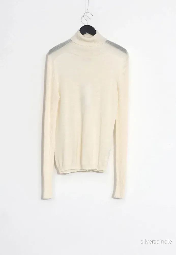 SWEATER TURTLE NECK RIB MIX - Vit - Bild 2