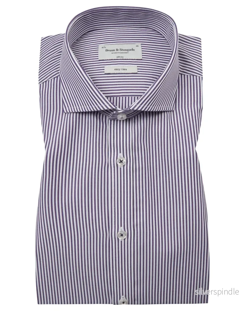 BS Serdar Slim Fit Skjorta – Lila