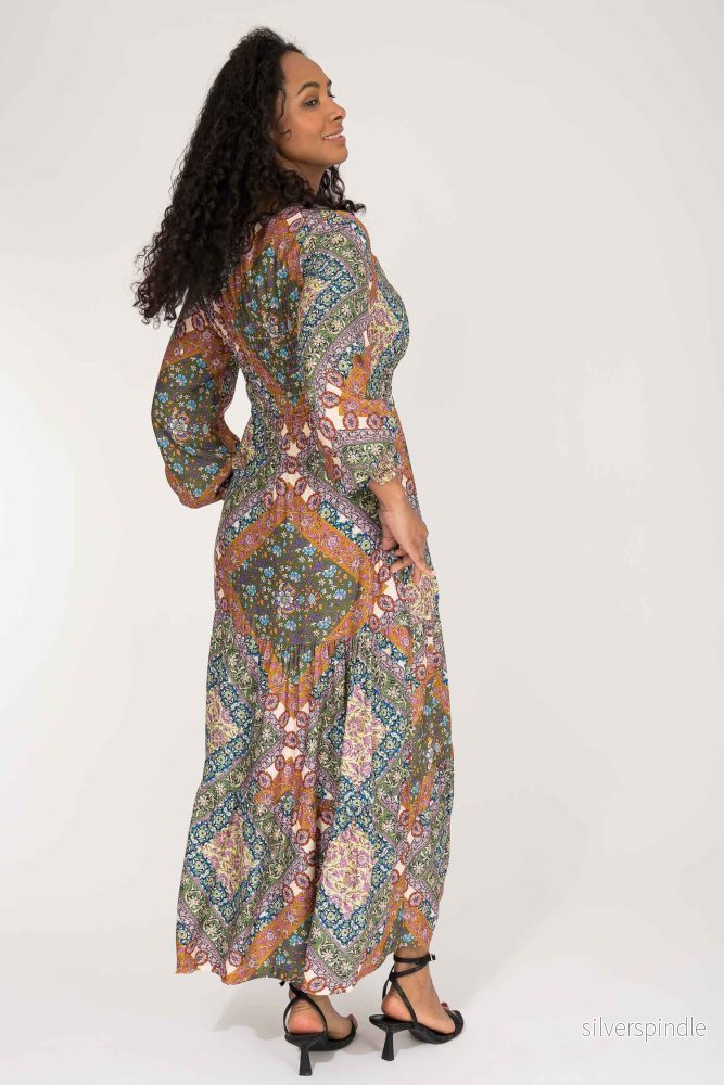 Soft viscose smock midi dress - Khaki green - Bild 2